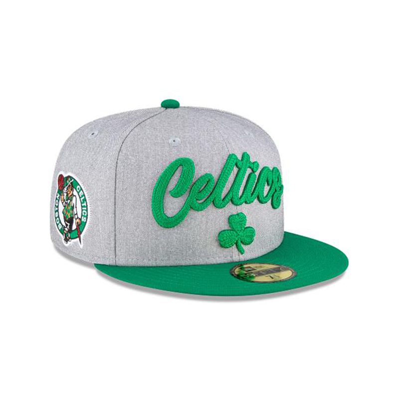 NBA Boston Celtics Draft 59Fifty Fitted (EIO5245) - Grey New Era Caps